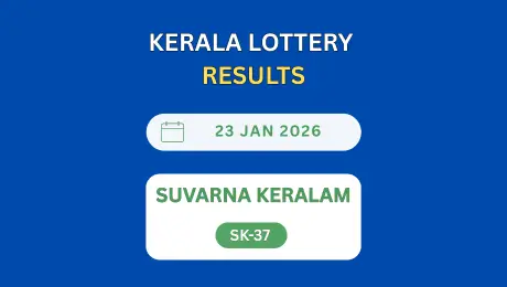 Kerala State Lottery Result Today Live: Suvarna Keralam SK-37 (23.01.2026)