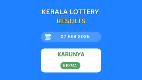 Kerala Lottery Result Today (07.02.2026): Karunya KR-741 Winners List